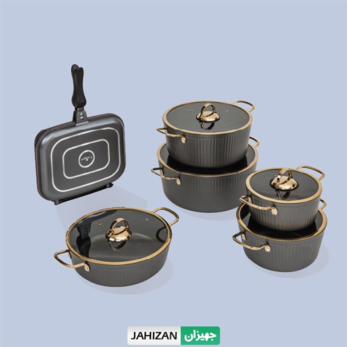 سرویس قابلمه 12پارچه یونیک مدل فلورانس طوسی UN-8420