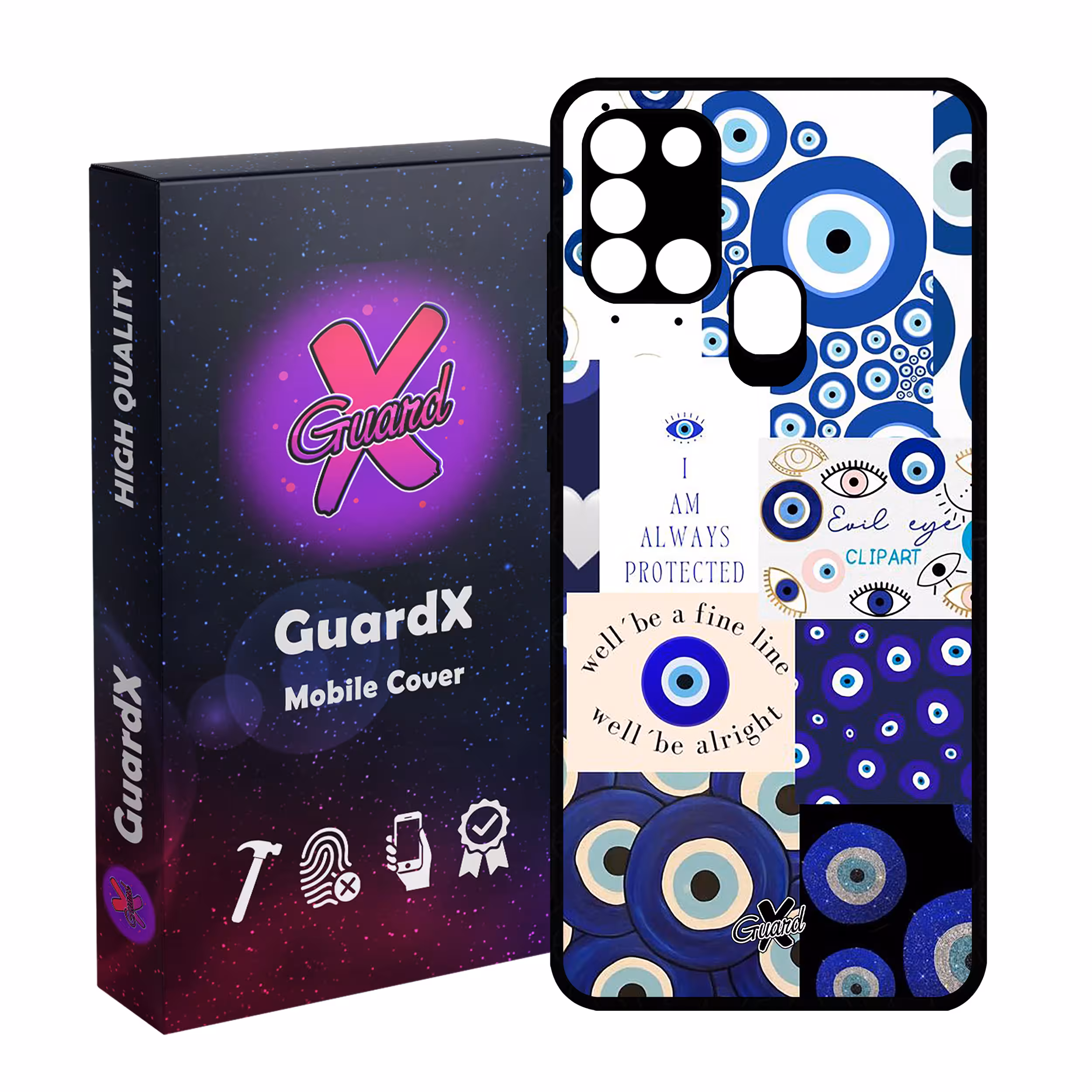 کاور گارد ایکس طرح چشم نظر مدل Glass10430 مناسب برای گوشی موبایل سامسونگ Galaxy A21s