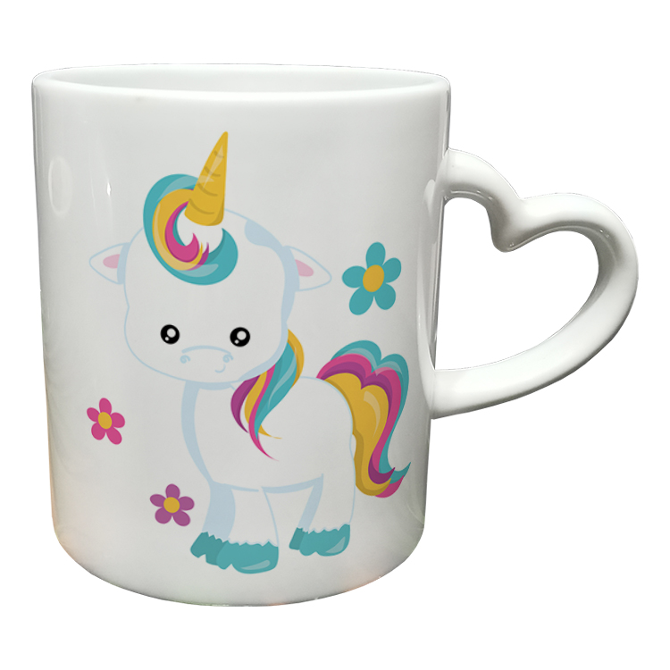 ماگ مدل دسته قلبی طرح یونیکورن کد 16