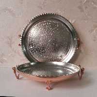 سینی مسی پایه دار قطر 23