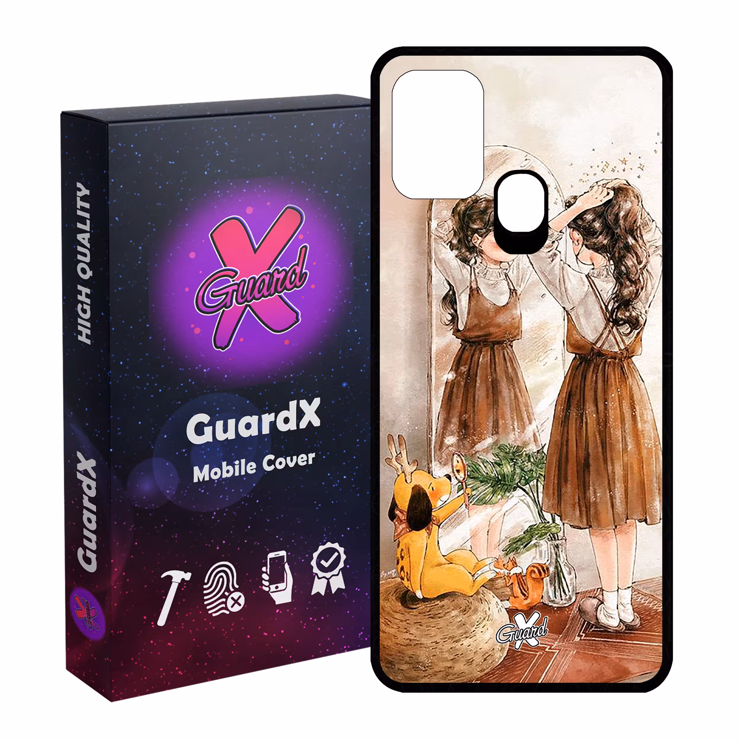 کاور گارد ایکس طرح Girl مدل Glass10306 مناسب برای گوشی موبایل سامسونگ Galaxy M31 / M31 Prime / F41