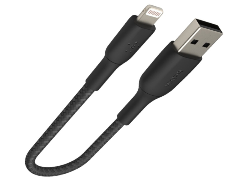 کابل پاوربانکی لایتنینگ بلکین مدل CAA002BT20M به طول 25 سانتی‌متر