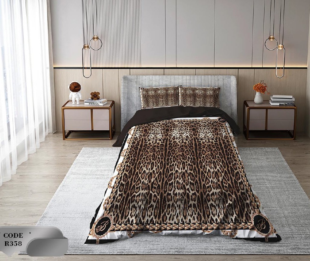 سرویس روتختی 2 نفره 6 تکه ابعاد 2.25 ×2.35 کشدار ضد حساسیت و عرق کد R358 | ست خواب و ست روتختی