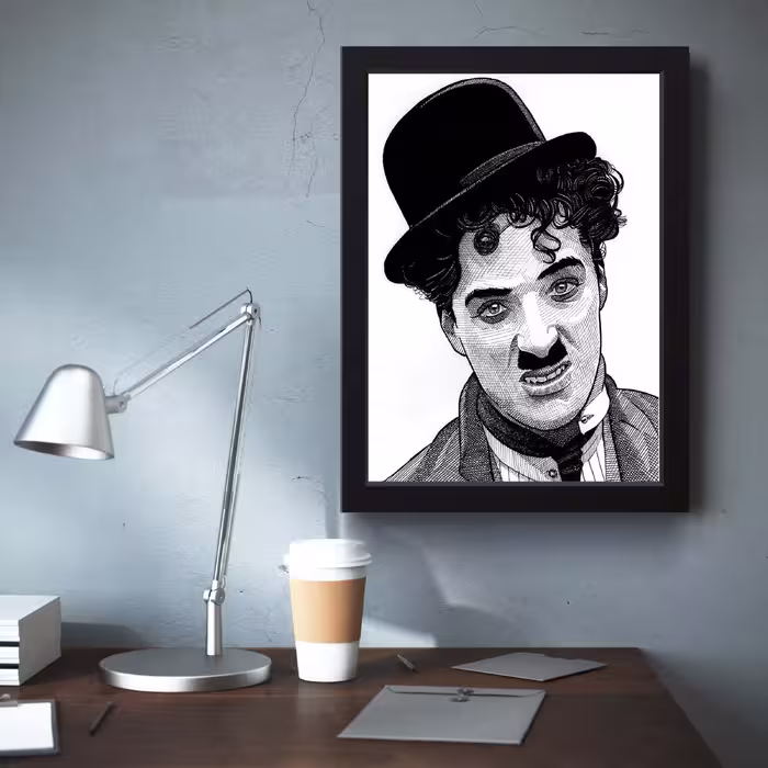 تابلو مدل چارلی چاپلین Charlie Chaplin کدm2410-b