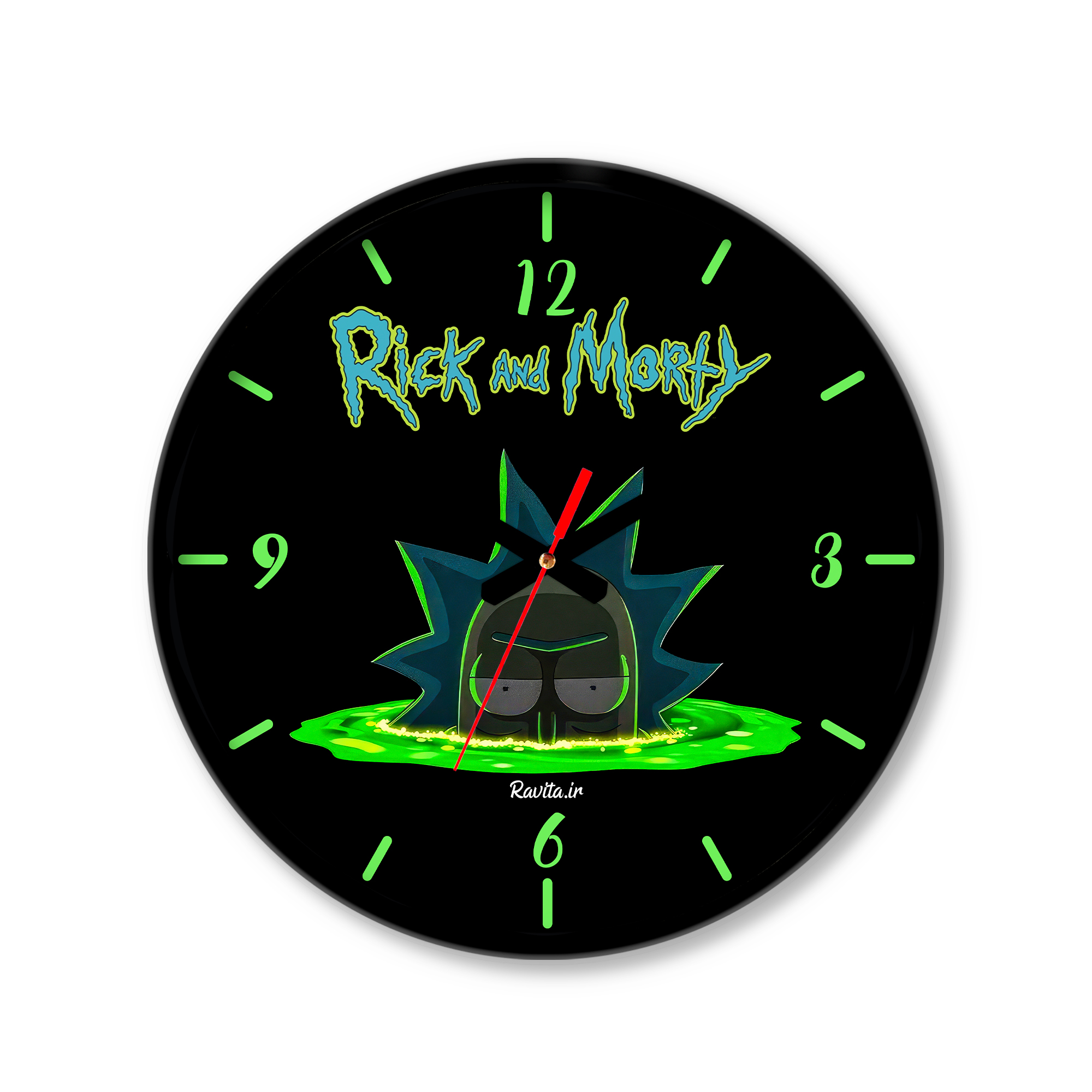 ساعت دیواری کوچک راویتا طرح ریک و مورتی کد 3657