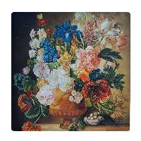 کاشی کارنیلا طرح نقاشی گل و گلدان مدل لوحی کد WKB770 