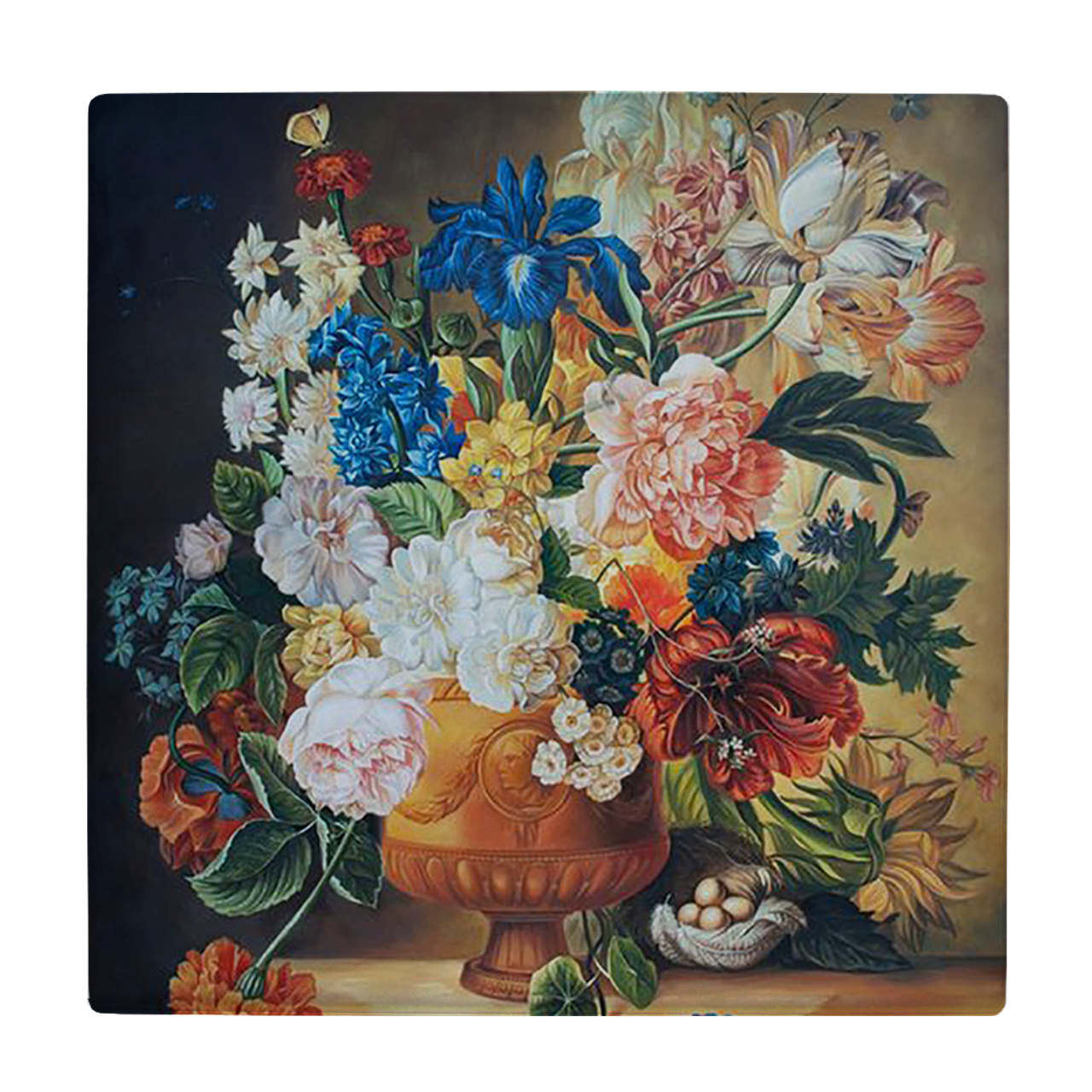 کاشی کارنیلا طرح نقاشی گل و گلدان مدل لوحی کد WKB770 