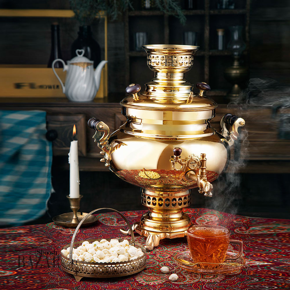 سماور زغالی عالی نسب مدل زرینه 5 لیتری