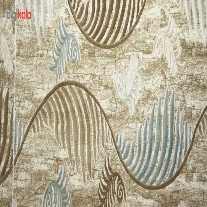 فرش ماشینی زمرد مشهد طرح 1722 زمینه کرم آبی