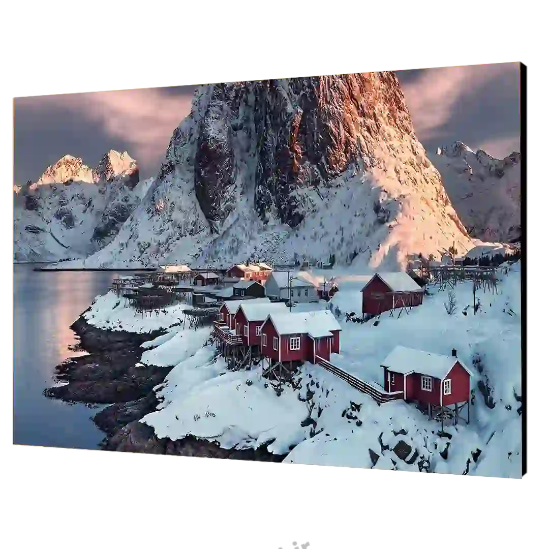 تابلو شاسی  خانه ها در زمستان زیبا  مدل  T147