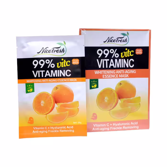 ماسک صورت نایس فرش مدل ویتامین سی وزن 30 گرم مجموعه 10 عددی