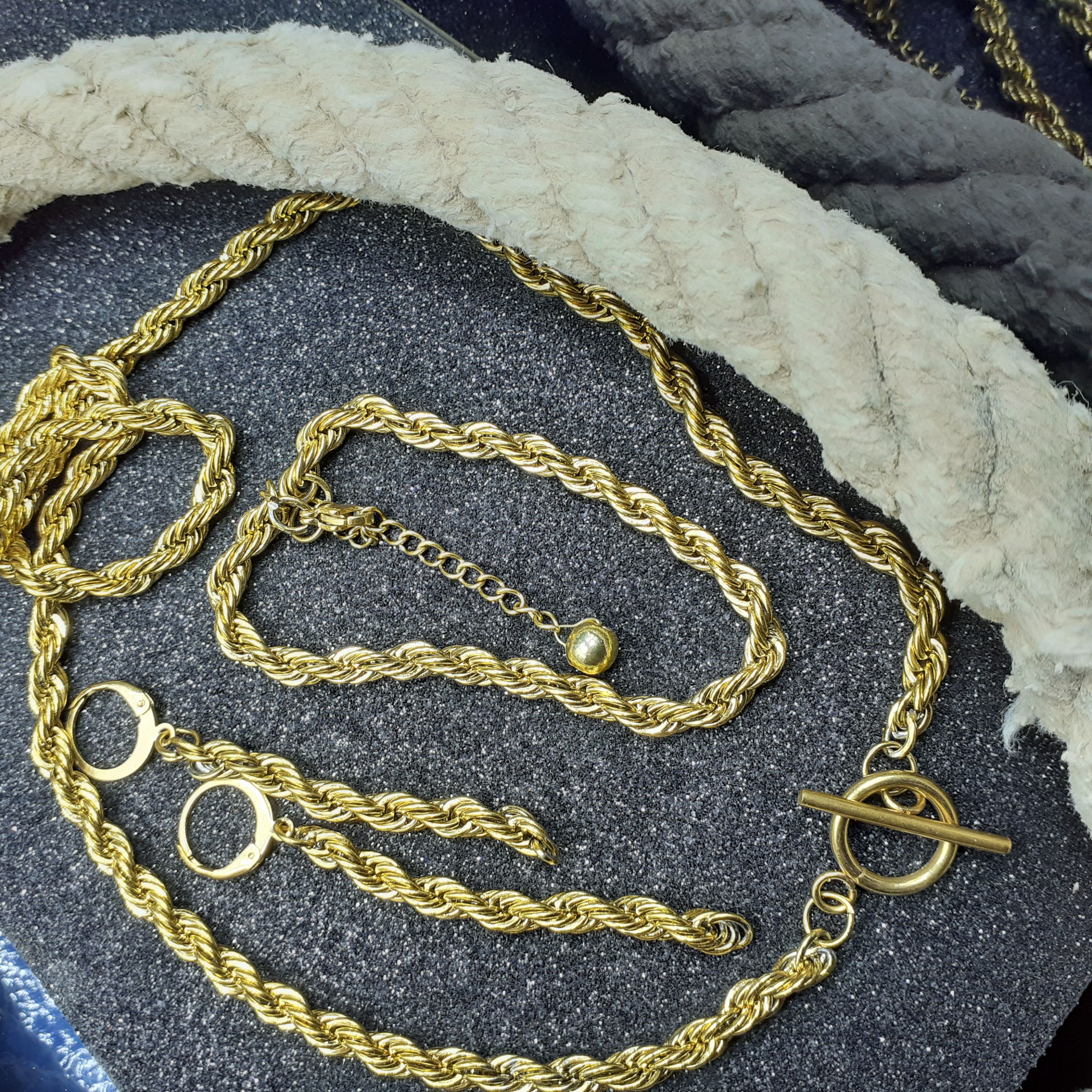 فروش عمده ست  طنابی10 عددی استیل رنگ ثابت ضد حساسیت  (101)