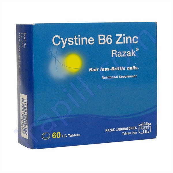 قرص سیستین B6 زینک رازک 60 عدد