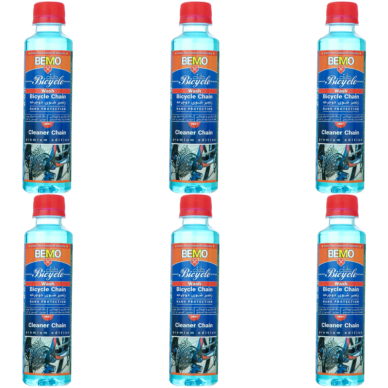 مایع زنجیر شوی دوچرخه بمو مدل B10 حجم 250 میلی لیتر بسته 6 عددی