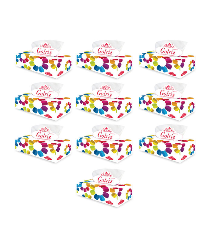 دستمال کاغذی 150 برگ گلریز مدل فلاور بسته 10 عددی