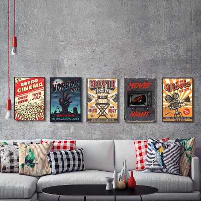 تابلو شاسی مدل AT076 طرح Cinema مجموعه 5 عددی