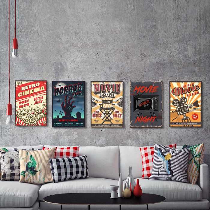 تابلو شاسی مدل AT076 طرح Cinema مجموعه 5 عددی