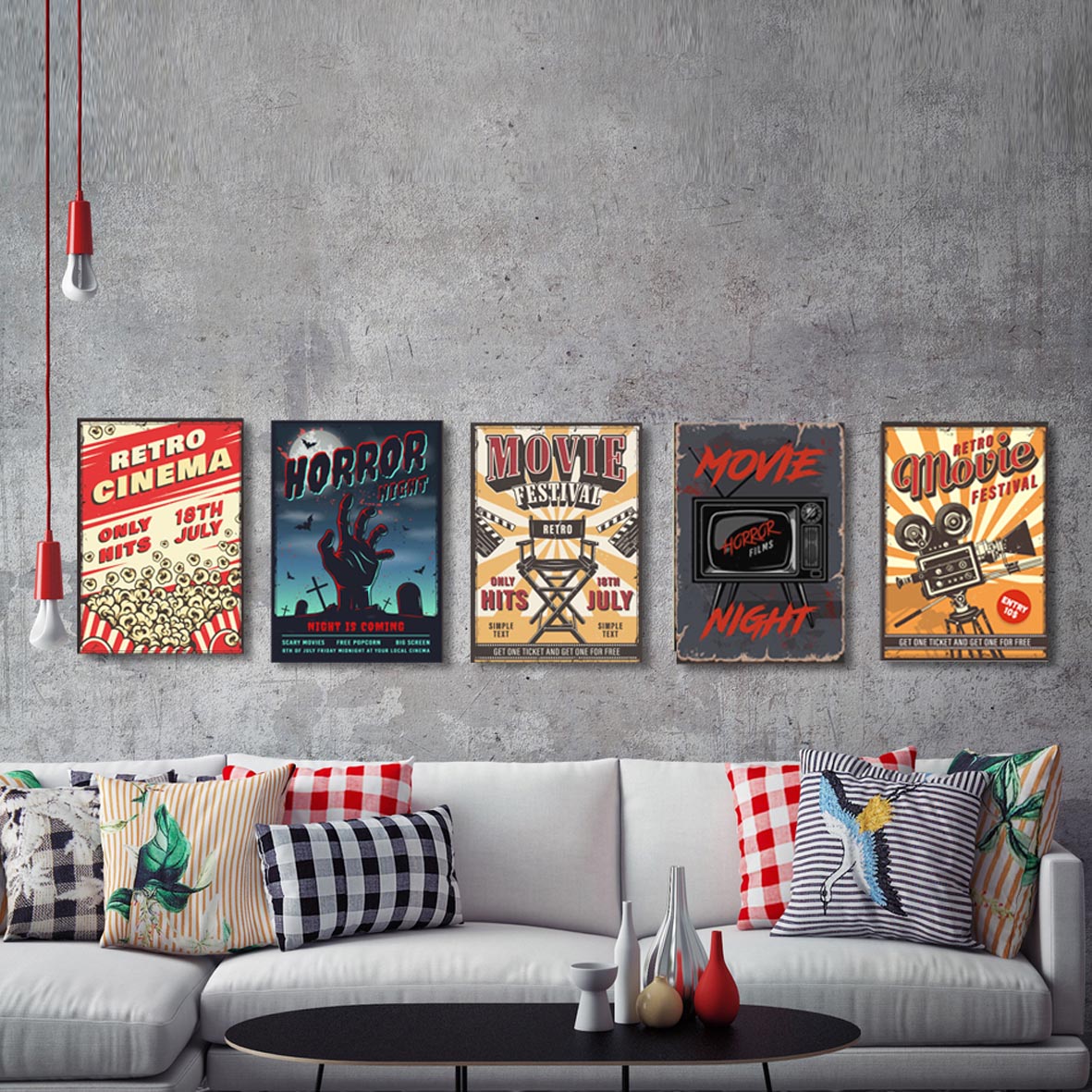 تابلو شاسی مدل AT076 طرح Cinema مجموعه 5 عددی