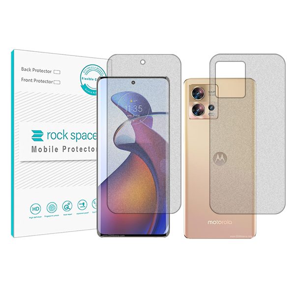 گلس صفحه نمایش و پشت گوشی موتورولا Edge 30 Fusion مدل نانو هیدروژل مات برند راک اسپیس کد23390ss