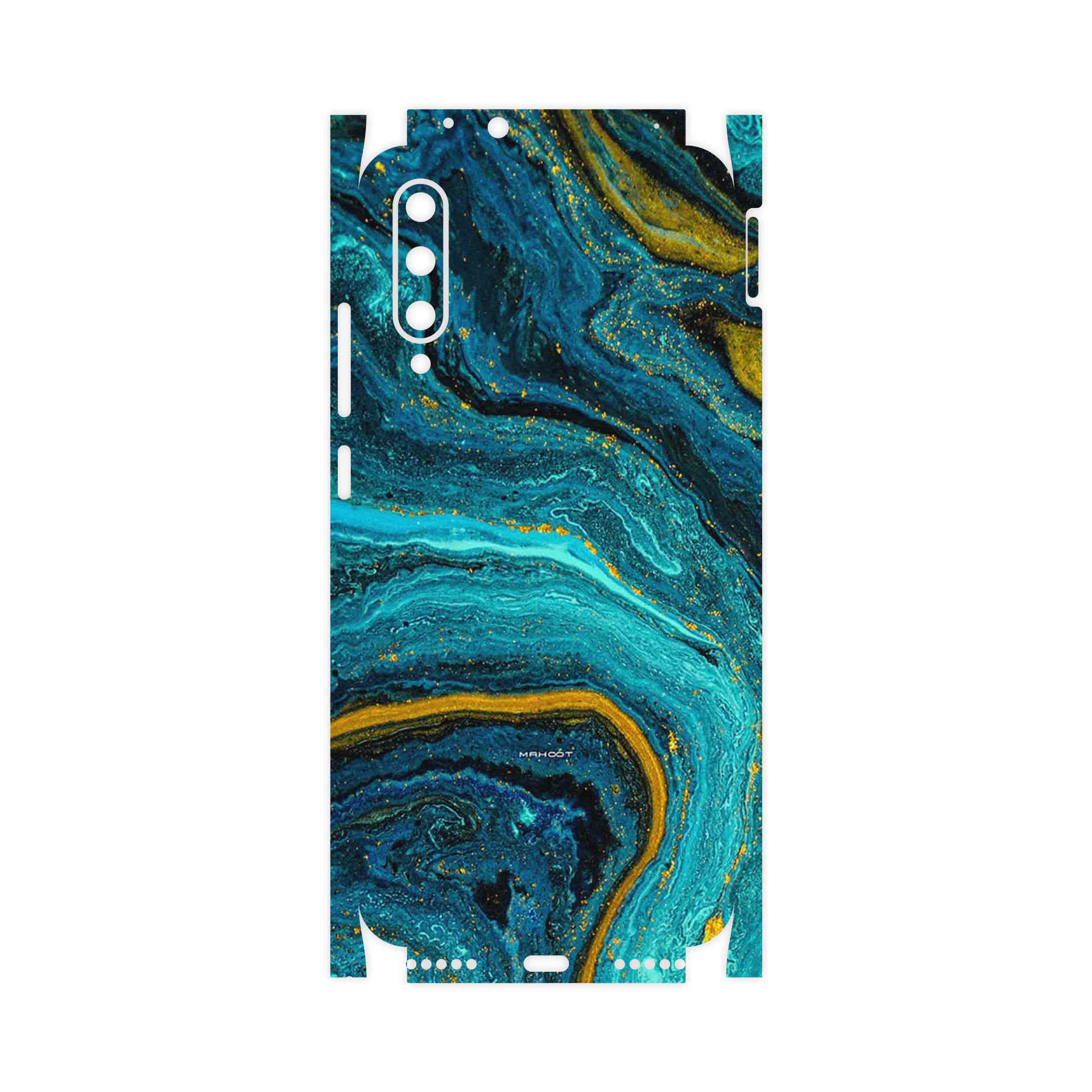 برچسب پوششی ماهوت مدل Turquoise marblewith golden streaks-FullSkin مناسب برای گوشی موبایل شیائومی Mi A3