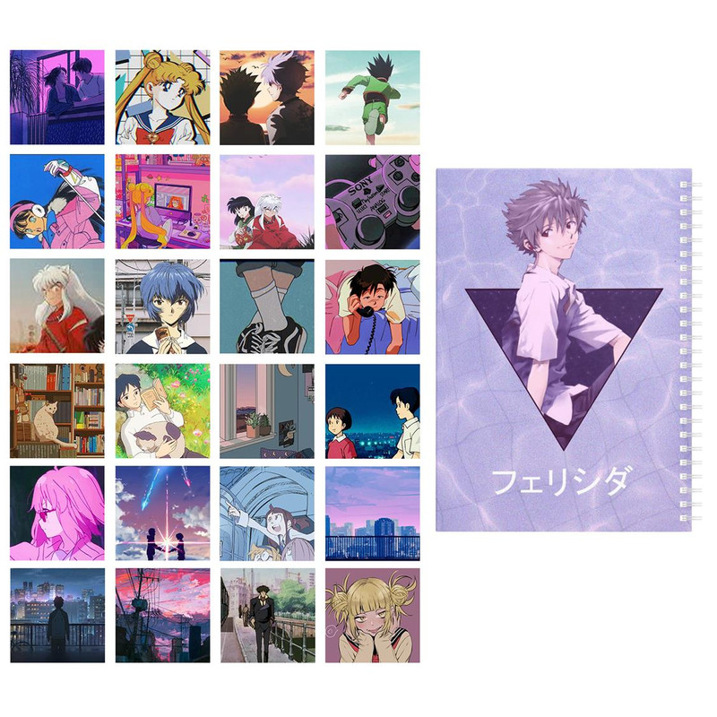 دفتر  یادداشت باژیکان طرح انیمه پنتون 90s کد 20111781 به همراه فتوکارت مجموعه 24 عددی