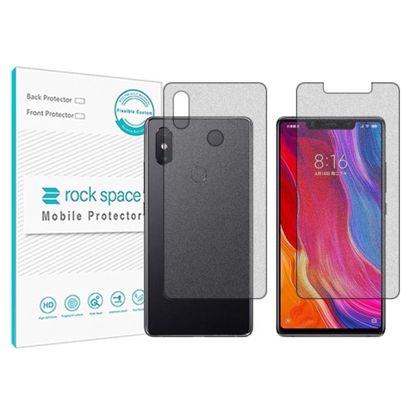 گلس صفحه نمایش و پشت گوشی شیائومی Mi 8 SE مدل نانو هیدروژل گیمینگ برند راک اسپیس کد SS