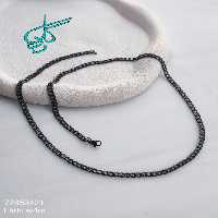 خرید زنجیر استیل کیفیت عالی پهنای 4 میلیمتر رنگ ثابت مشکی کد 1415186 - ردگل