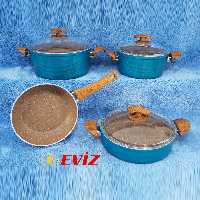 سرویس قابلمه 7 پارچه اویز EVIZ مدل سوئینگ سبز کله غازی با ضمانت 18 ماهه با ارسال رایگان