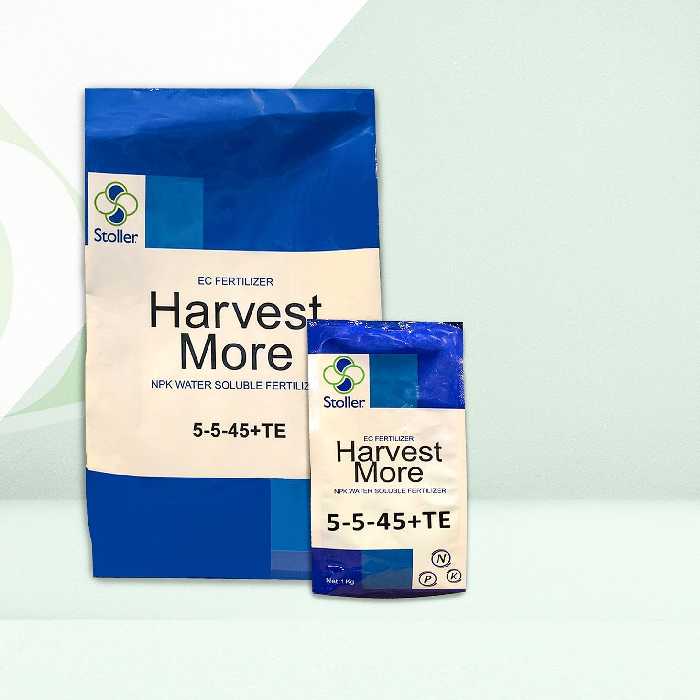 کود پتاس بالا هاروست مور Harvest More NPK 5-5-45 TE استولر آمریکا 1 کیلویی