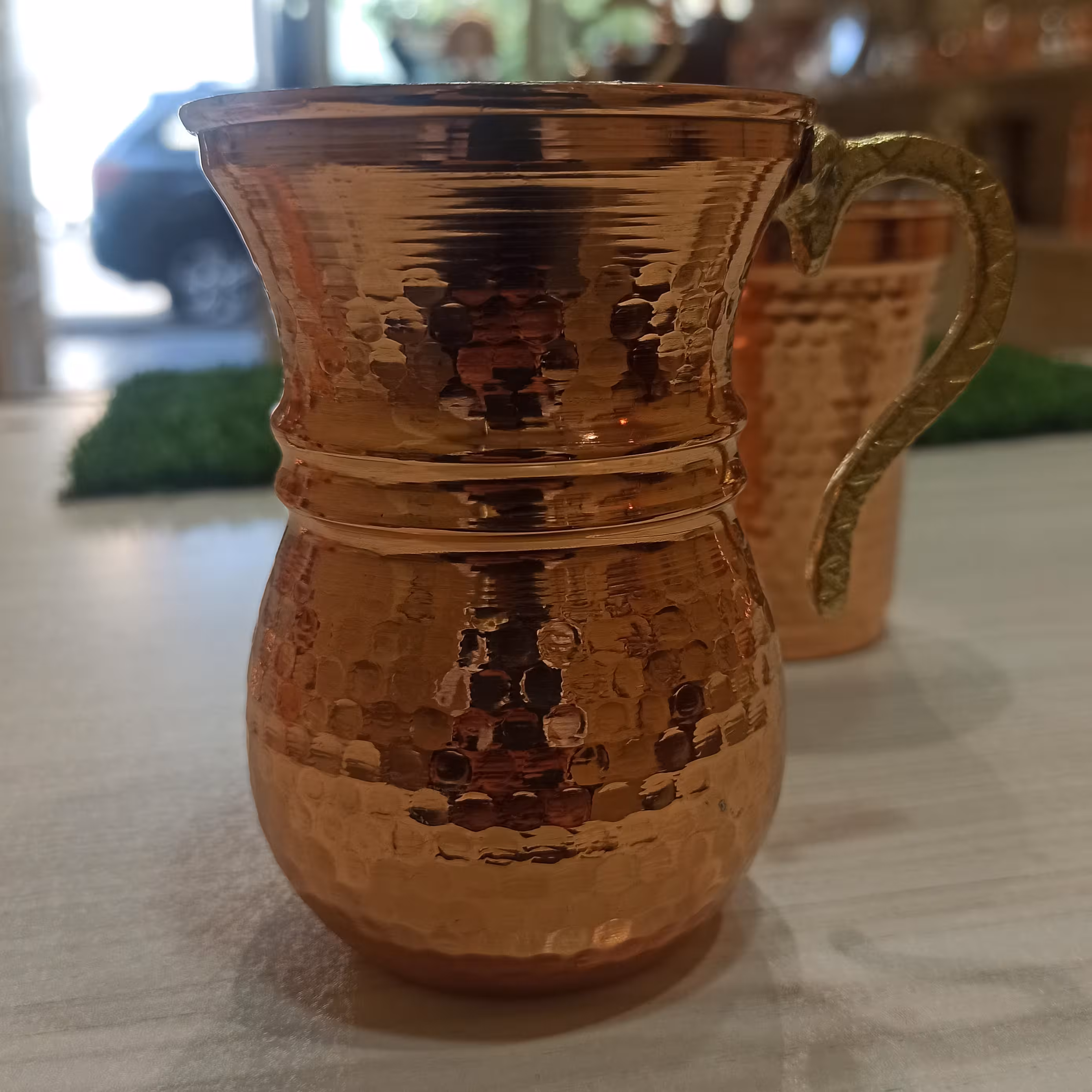 لیوان مسی دسته دار برنجی