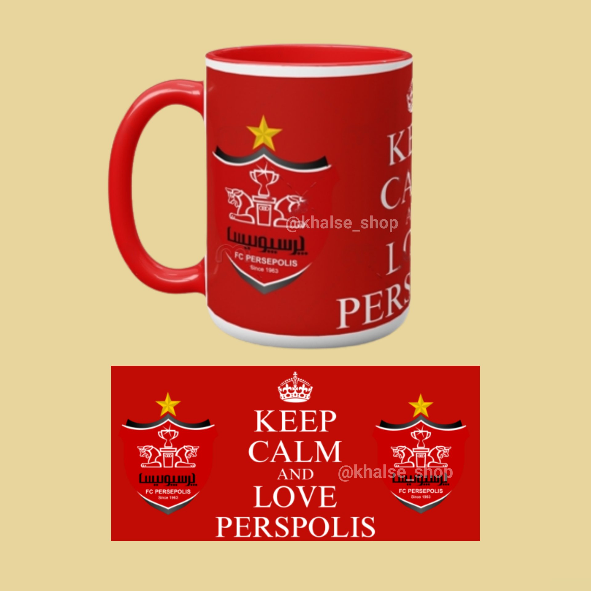 ماگ طرح پرسپولیس (قرمز)
