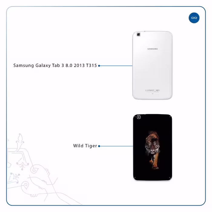برچسب پوششی ماهوت مدل Wild Tiger مناسب برای تبلت سامسونگ Galaxy Tab 3 8.0 2013 T315