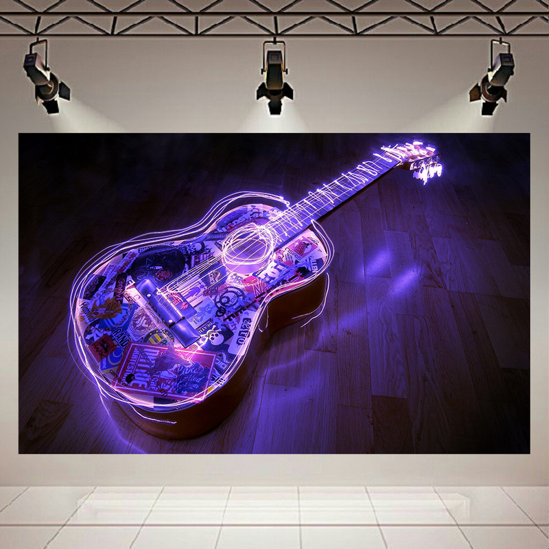 تابلو شاسی گیتار مدل نئون کد AR606 | دنیای قاب