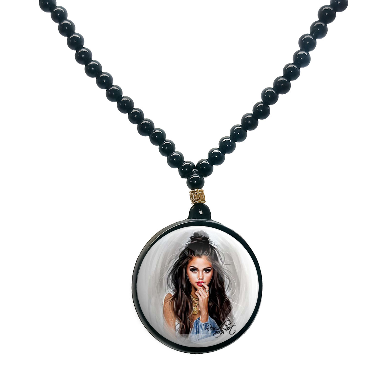 گردنبند پرمانه طرح سلنا گومز کد pmd.1121 مدل دو طرفه