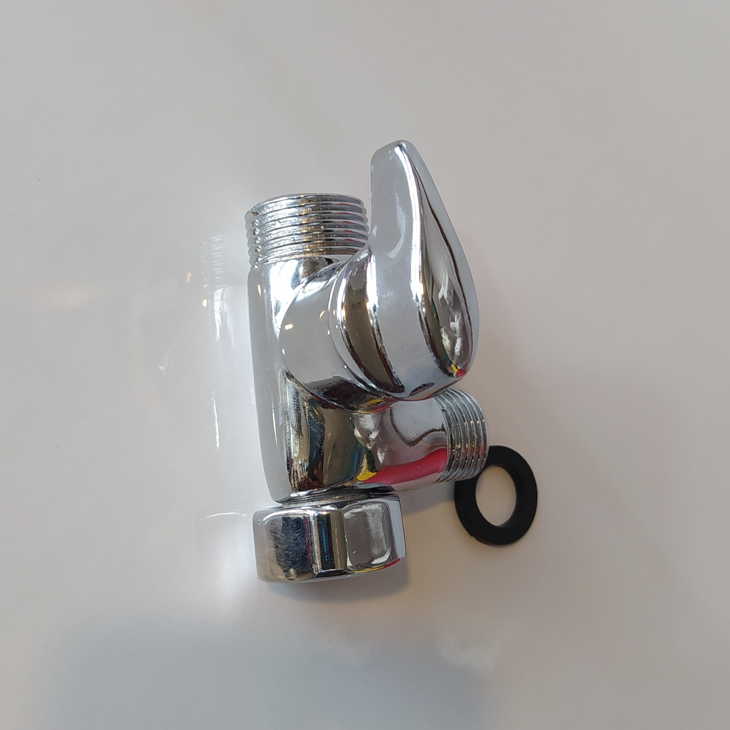 سه راه کمرتفلنی مهره دار  کروم براق جهت شیر حمام قدیمی