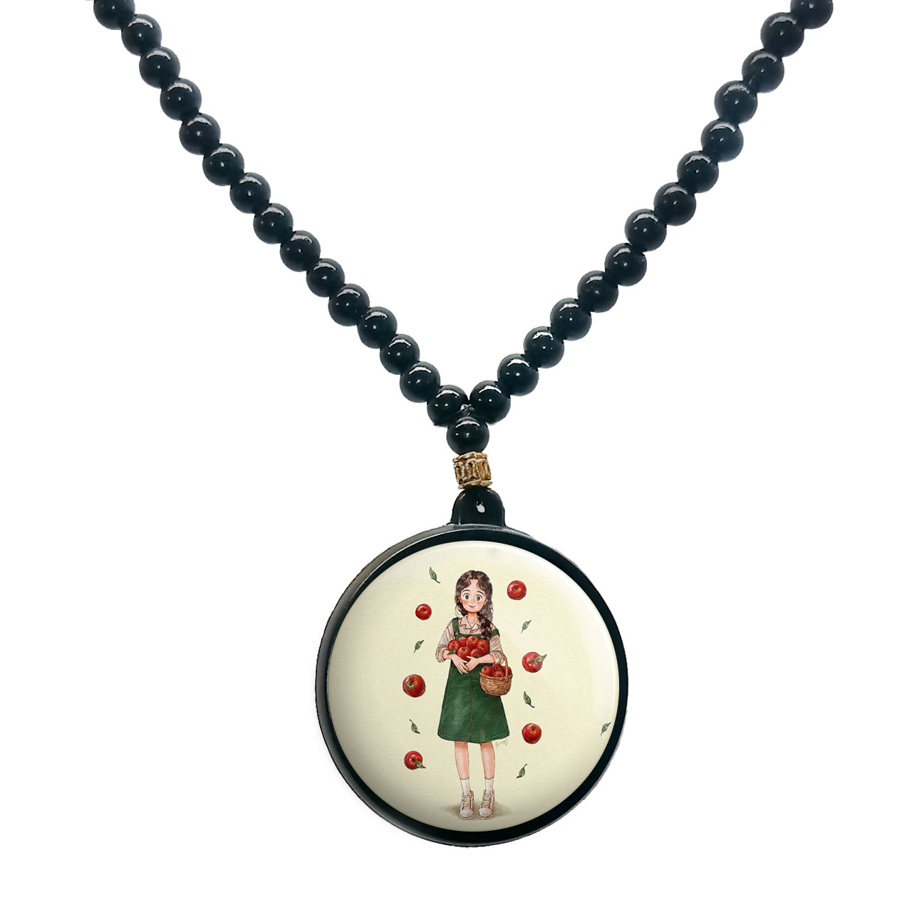 گردنبند پرمانه طرح دخترونه کد pmd.23407 مدل دو طرفه