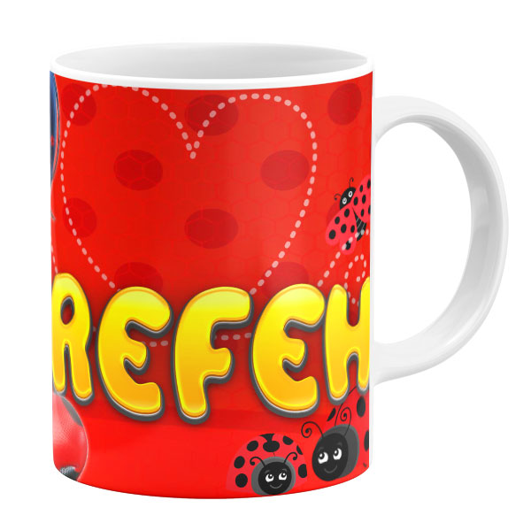 ماگ طرح دختر کفشدوزکی مدل عارفه