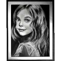 تابلو سیاه قلم مدل دختر بچه