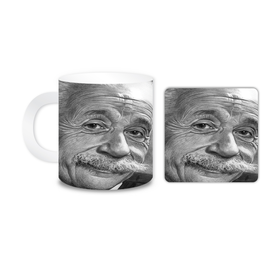 ماگ مدل انیشتین کد 1105 به همراه زیر لیوانی