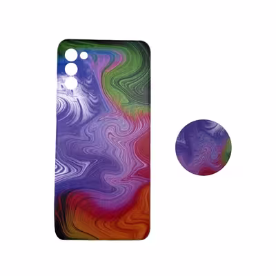 کاور مدل سیلیکونی مناسب برای گوشی موبایل سامسونگ Galaxy A03s به همراه پاپ سوکت