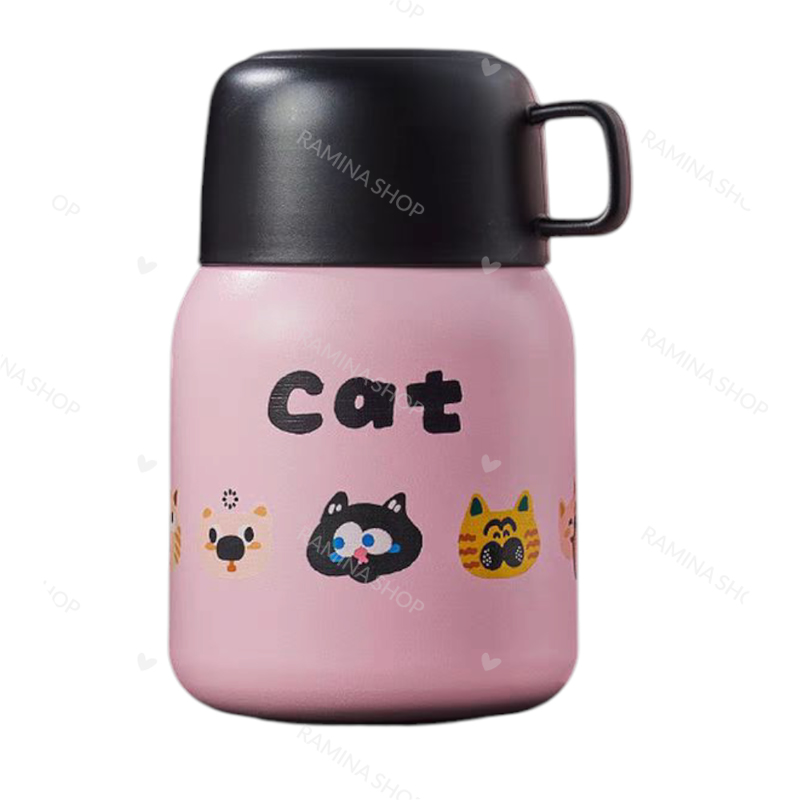 فلاسک غذای کودک 500 میل طرح گربه Diyi