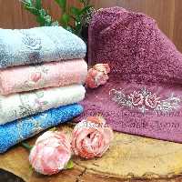 حوله دستی گلدوزی شده ماندگار جنس دو رو نخ (پس کرایه)