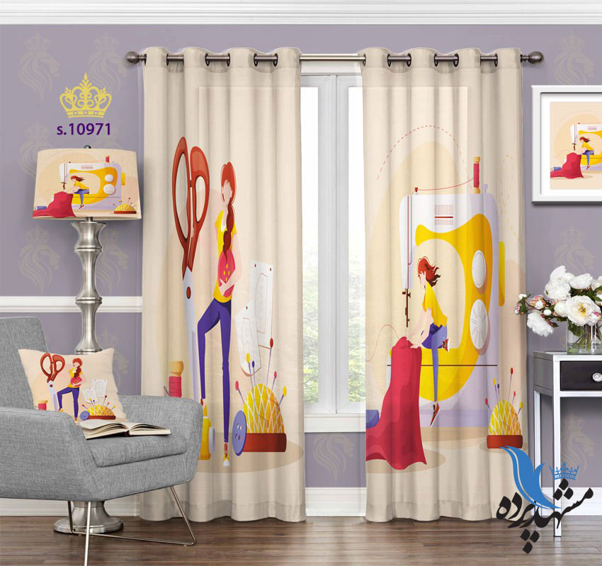 پرده پانچ دخترانه طرح خیاطی S10971