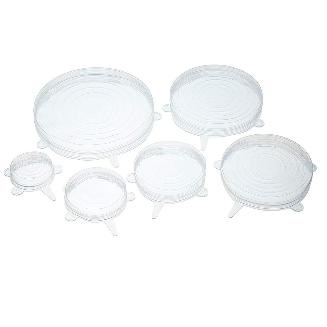 درپوش ظرف مدل سیلیکونی مجموعه 6 عددی