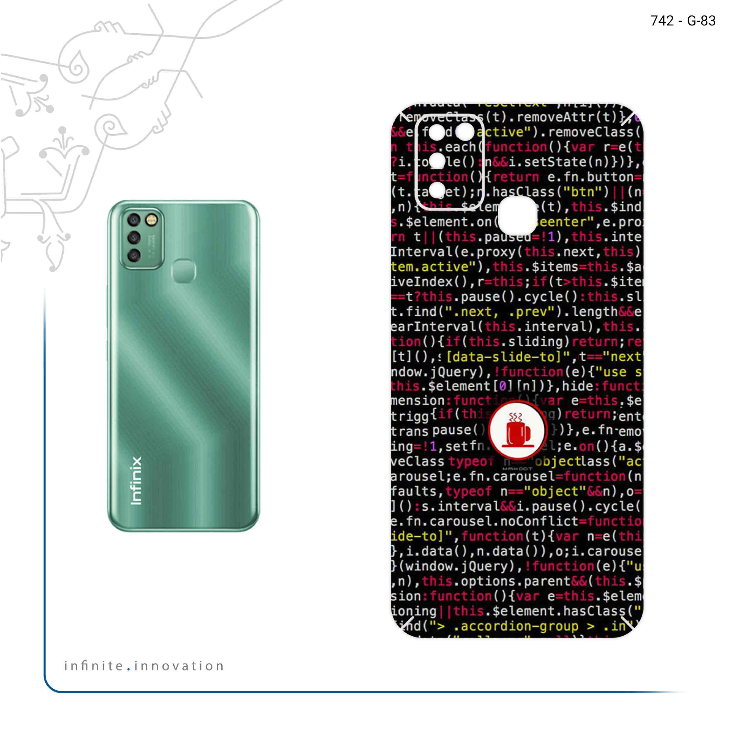 برچسب پوششی ماهوت مدل Programming 1 مناسب برای گوشی موبایل اینفینیکس Smart 6 X657B