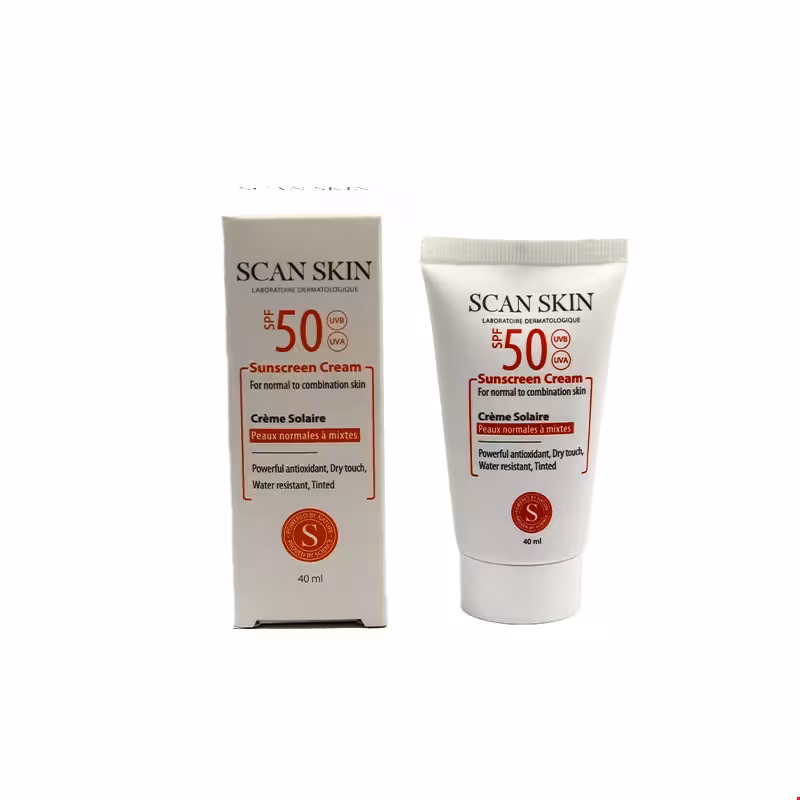 کرم ضد آفتاب رنگی پوست نرمال تا مختلط SPF50 اسکن اسکین 40 میلی لیتری