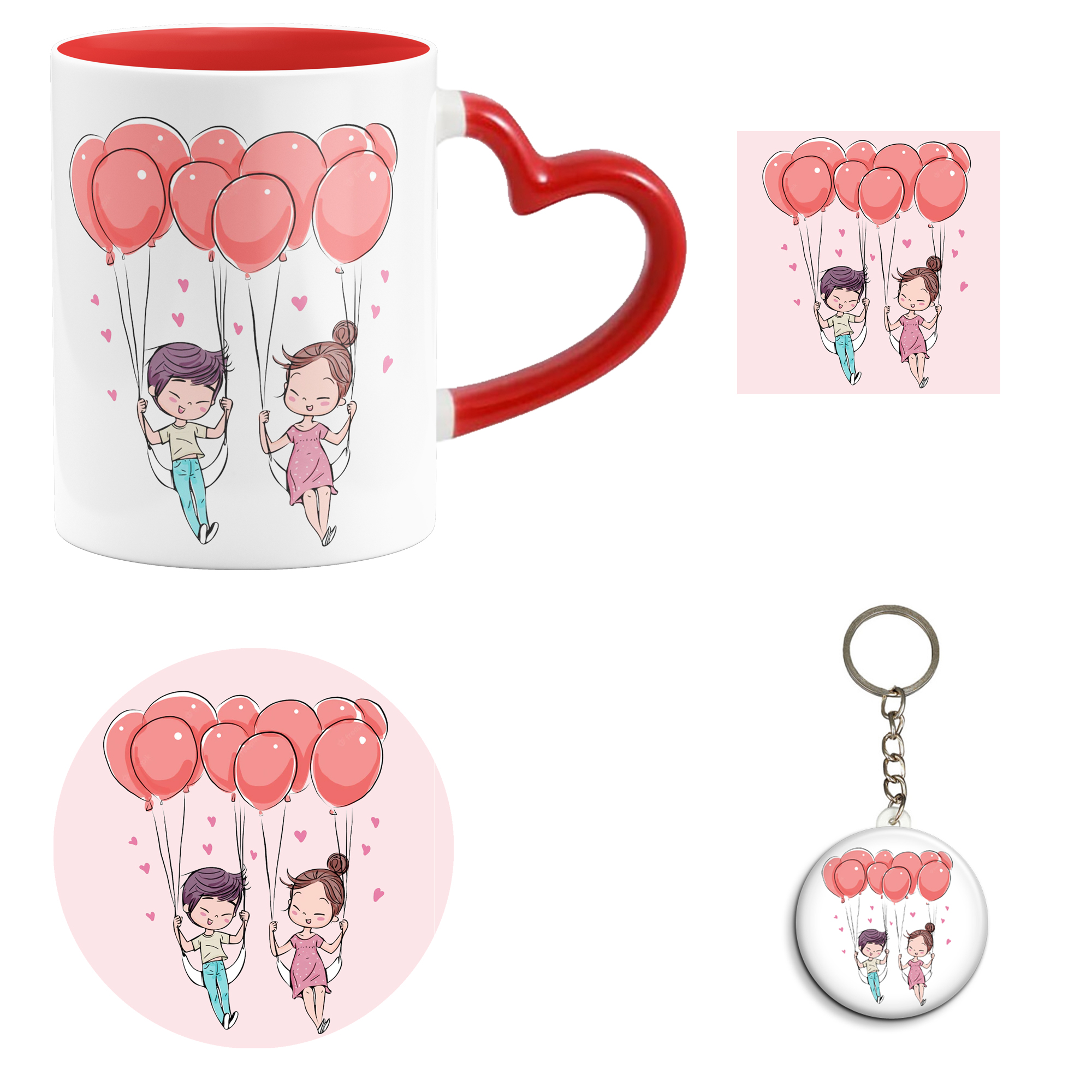 ست هدیه ماگ مدل روز عشق طرح عاشقانه کد M46