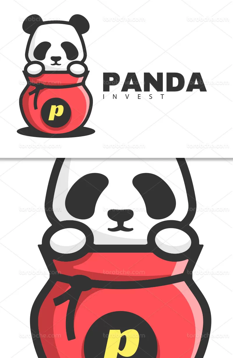 وکتور لوگو پاندا انتزاعی | گرافیک با طعم تربچه