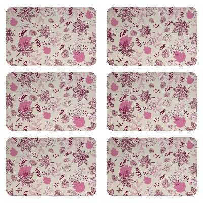 زیربشقابی مدل طرح برگ کد 8116 بسته 6 عددی