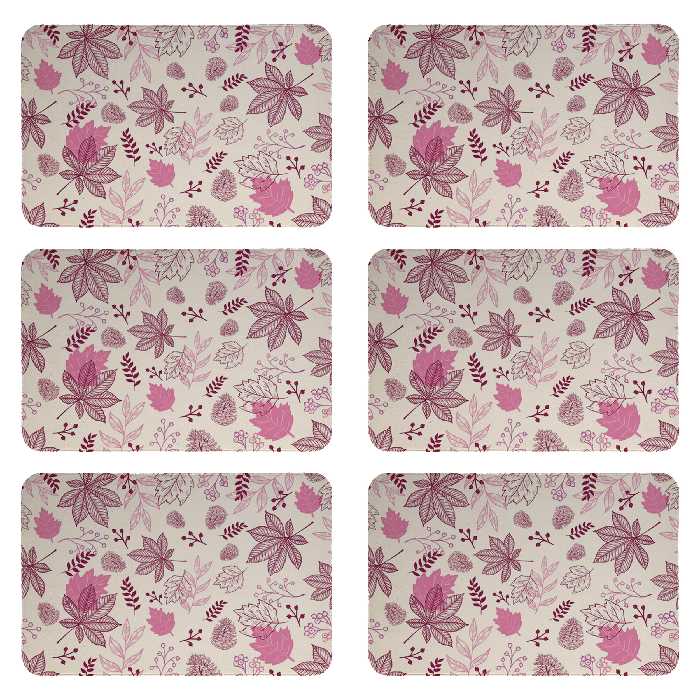 زیربشقابی مدل طرح برگ کد 8116 بسته 6 عددی